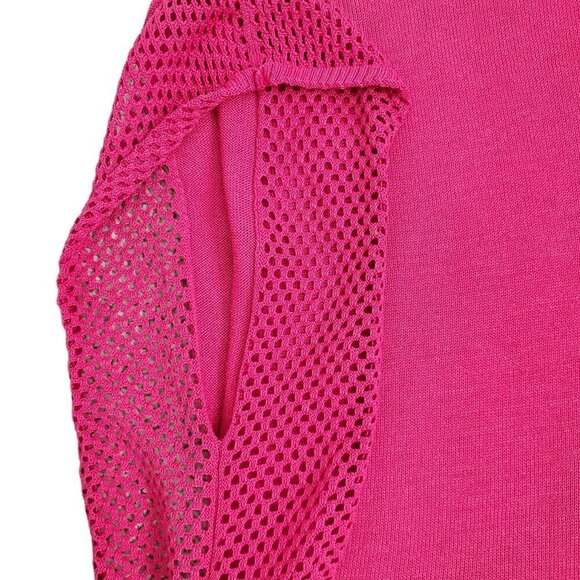 Pink Knit Women's Top with shoulder cutouts - Picture 5 of 9